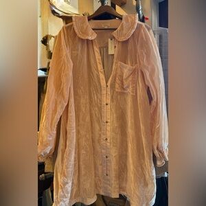 Light pink velvet tunic dress